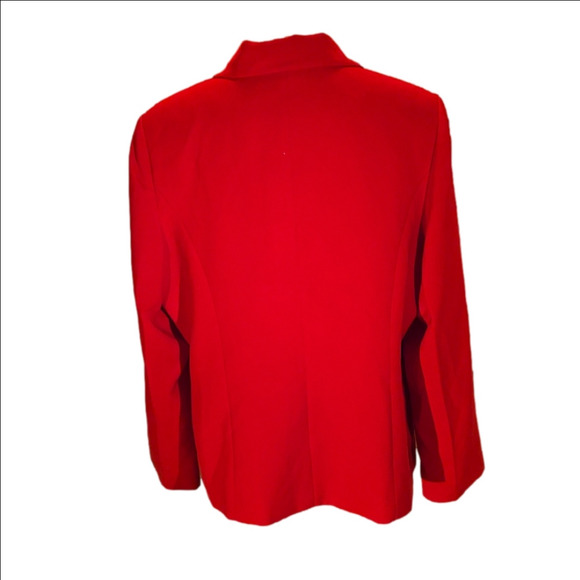 Nina Massini Blazer Jacket Red Notched Collar 3-Button Women Size 18 - Picture 5 of 12